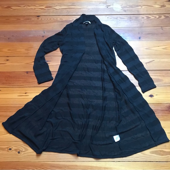 Threads 4 Thought Black Striped Duster Cardigan, EUC, S - Picture 10 of 12